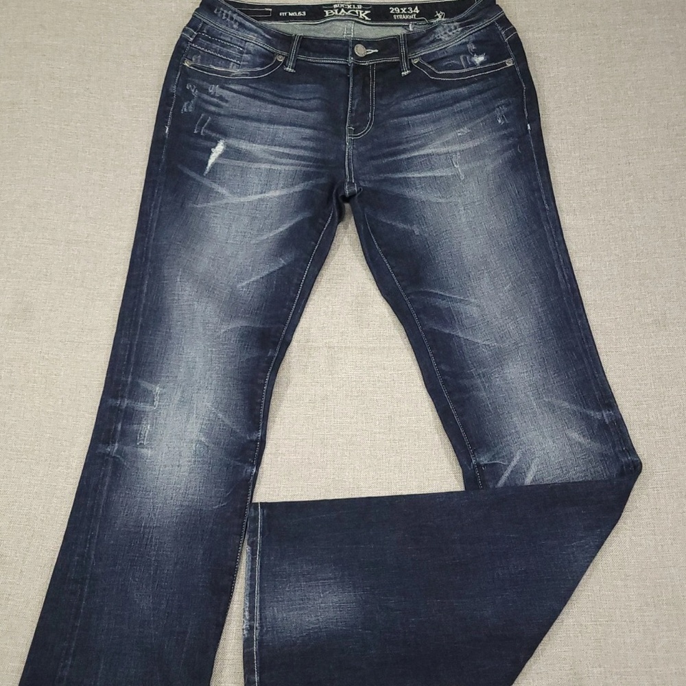The Buckle Black Straight Leg Fit #53 Dark Wash Women's Jeans Size 29x34